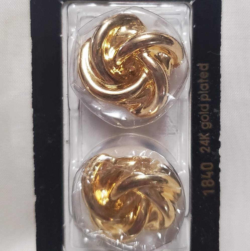 NIP VTG 24K Gold Plated Dill Buttons
